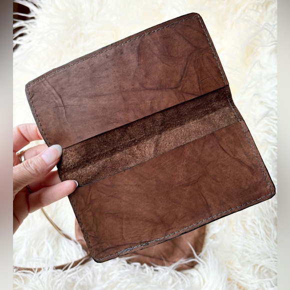 Handmade Leather Crossbody Messenger Style Purse & matching checkbook cover NWOT - Picture 5 of 6